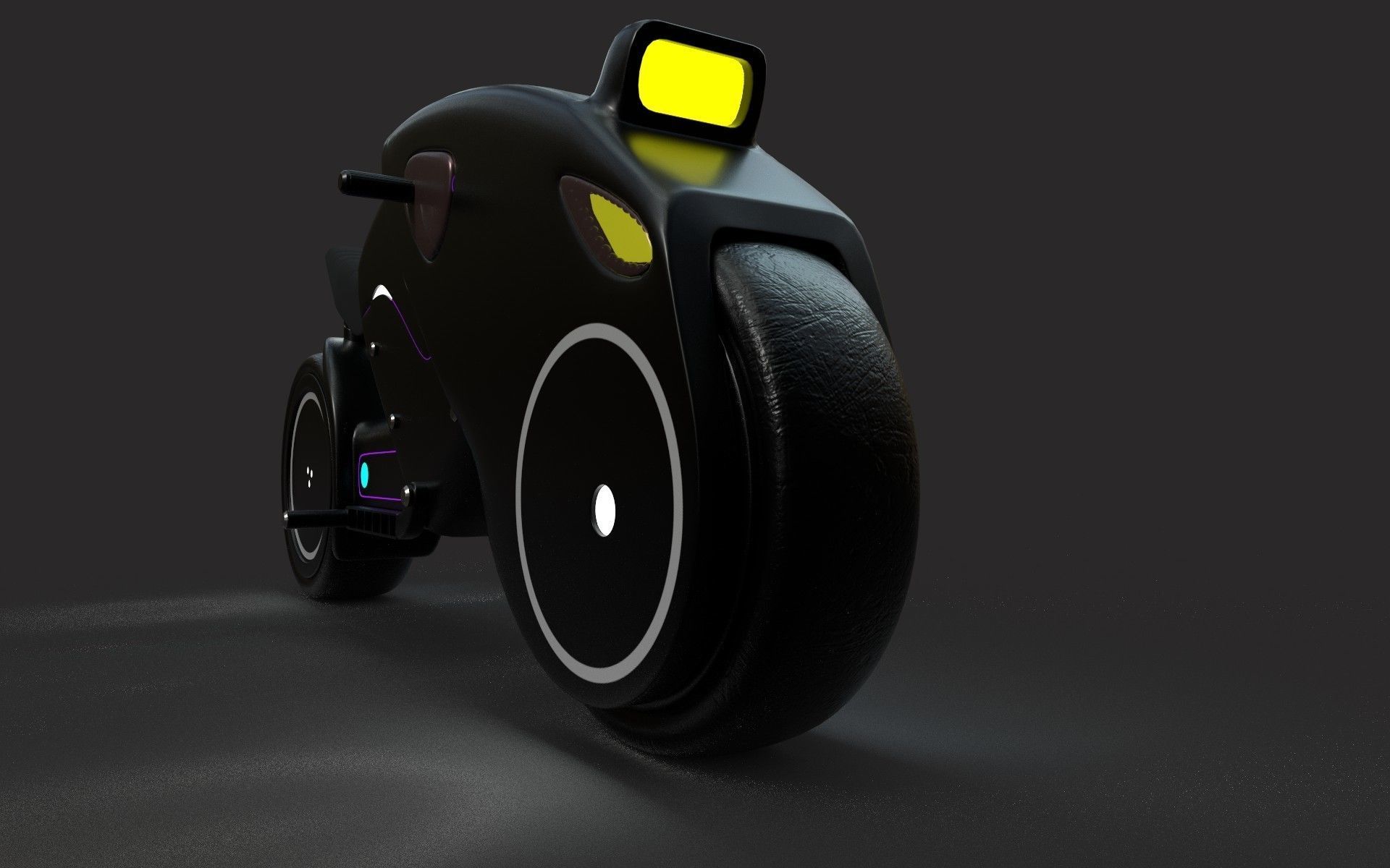 Motorcycle futuristic electric bike Free low-poly 3D model_9