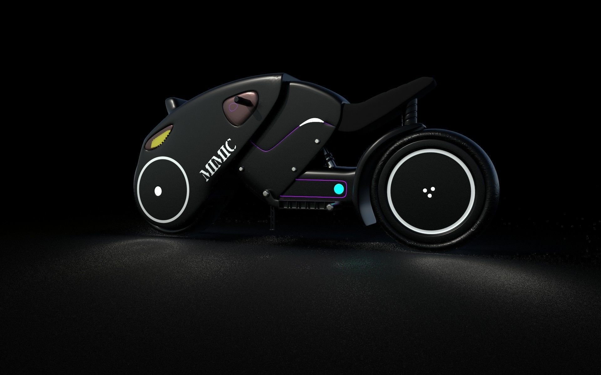 Motorcycle futuristic electric bike Free low-poly 3D model_20