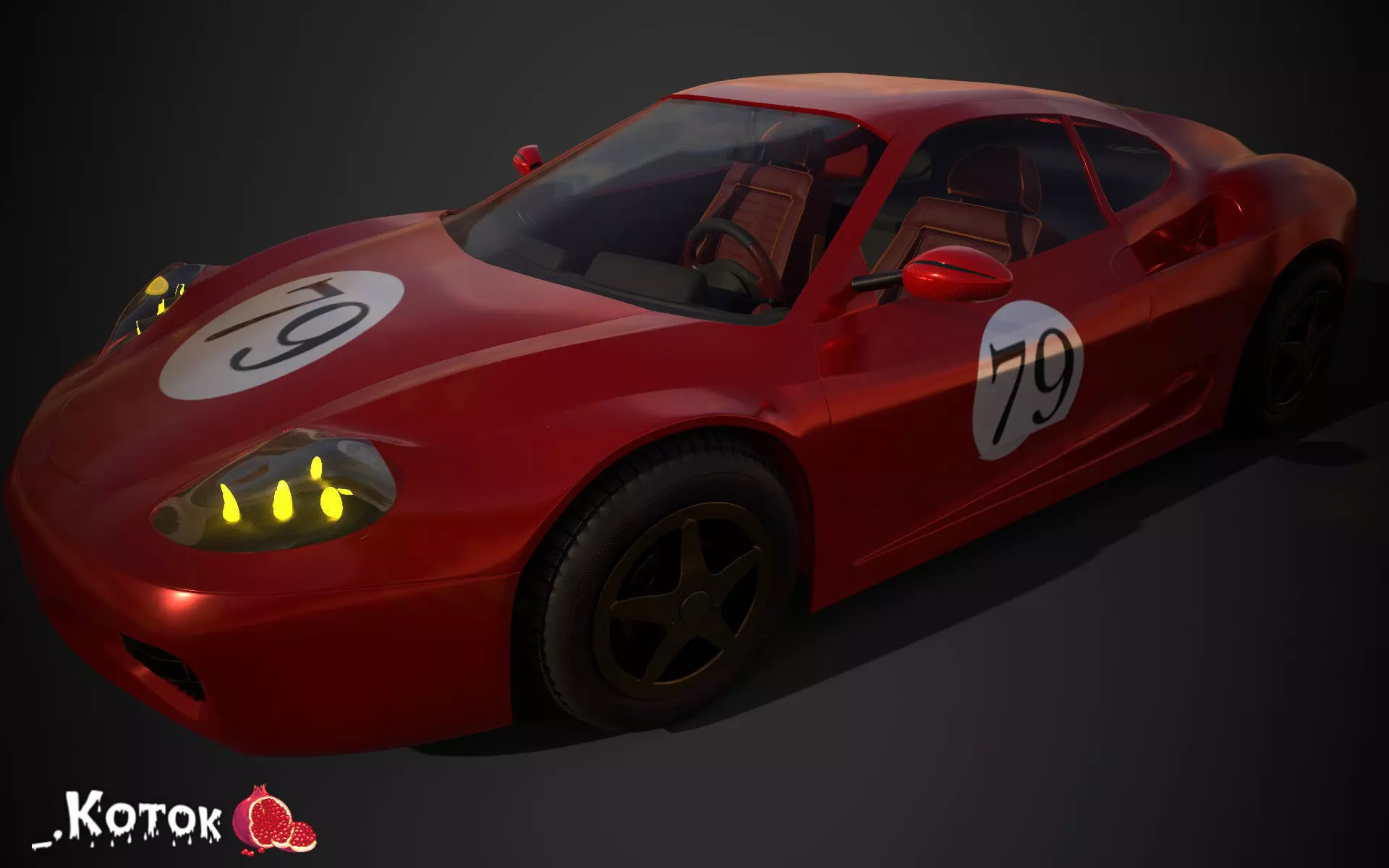 RaceCar ferrari italia Free low-poly 3D model