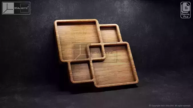 Squares Tray - CNC Files for Wood