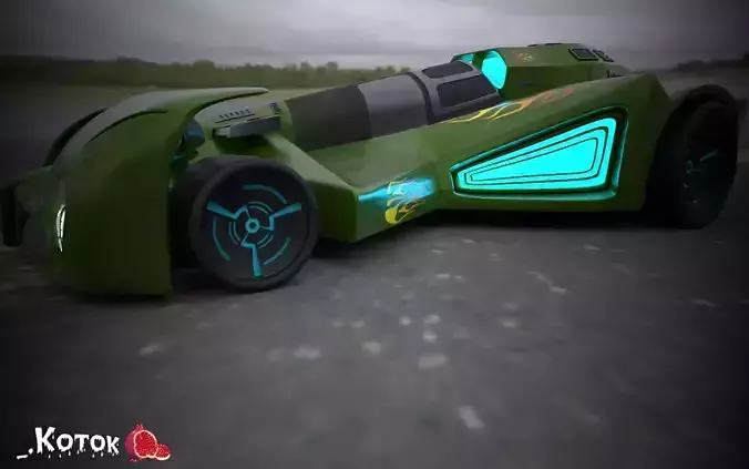 racing car Low-poly 3D model