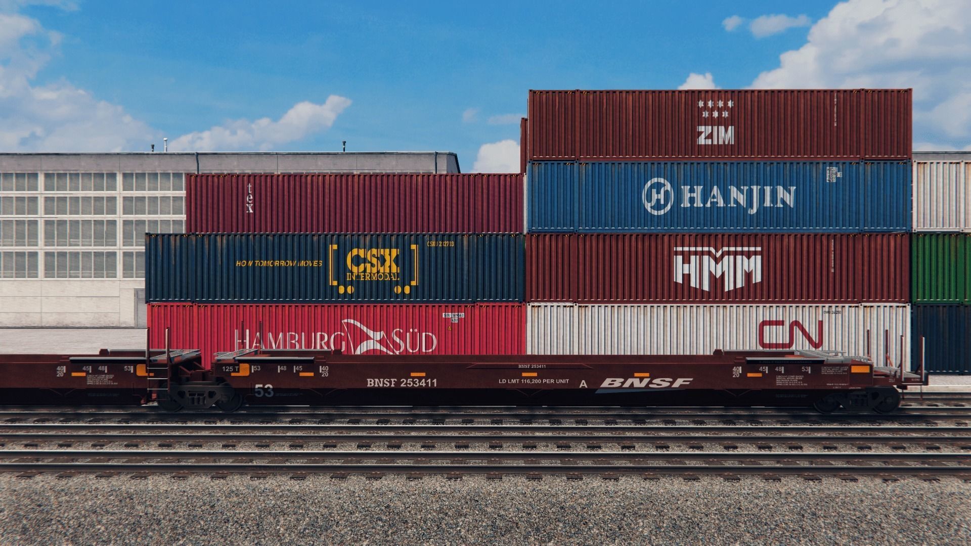 53ft Containers Pack 2 Low-poly 3D model_5