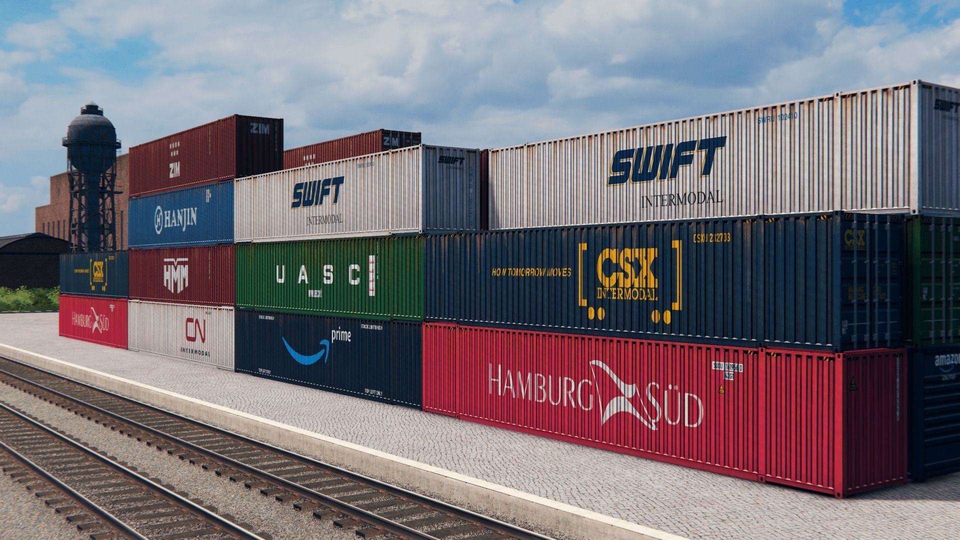 53ft Containers Pack 2 Low-poly 3D model_1