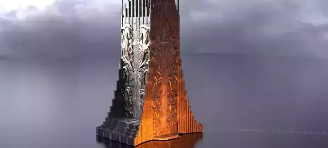 Norse Gods Engraved Dark Tower