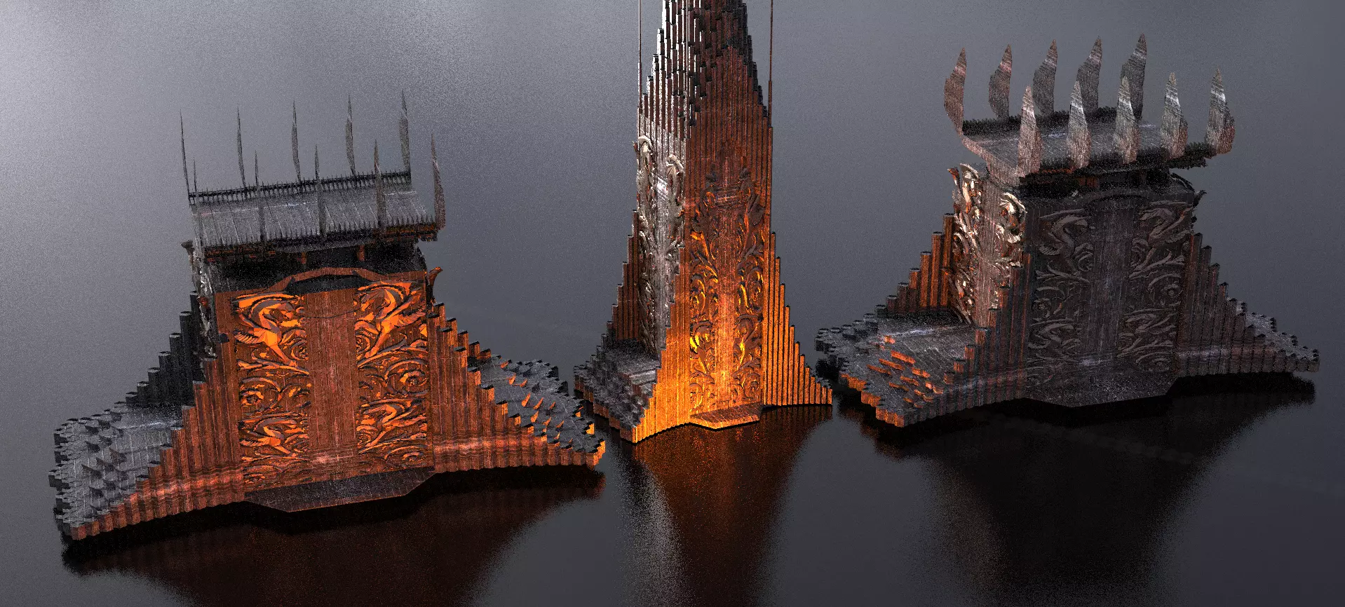 Norse Gods Engraved Dark Tower 3  3D model_0