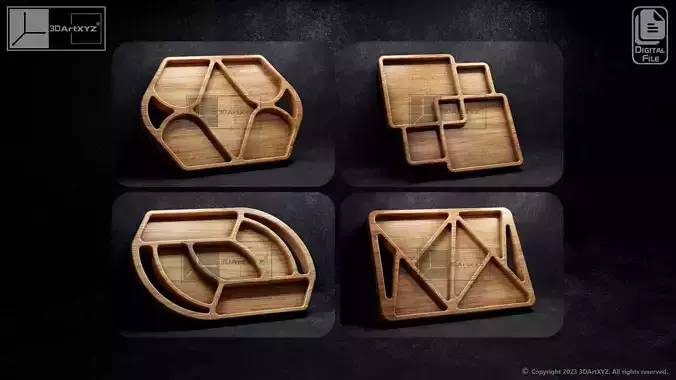 Trays Pack 2 - CNC Files for Wood