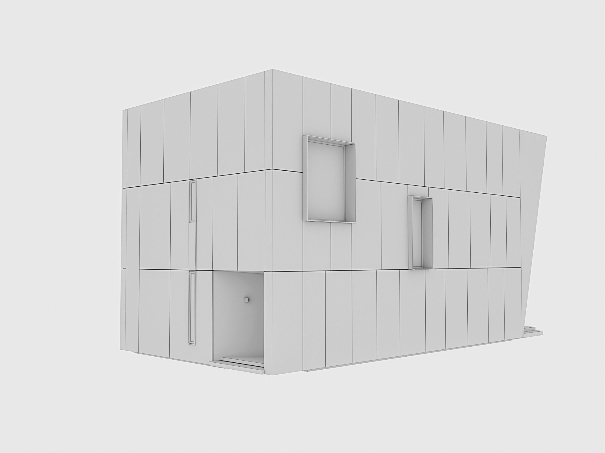  modular house in brutalism style 3D model_10