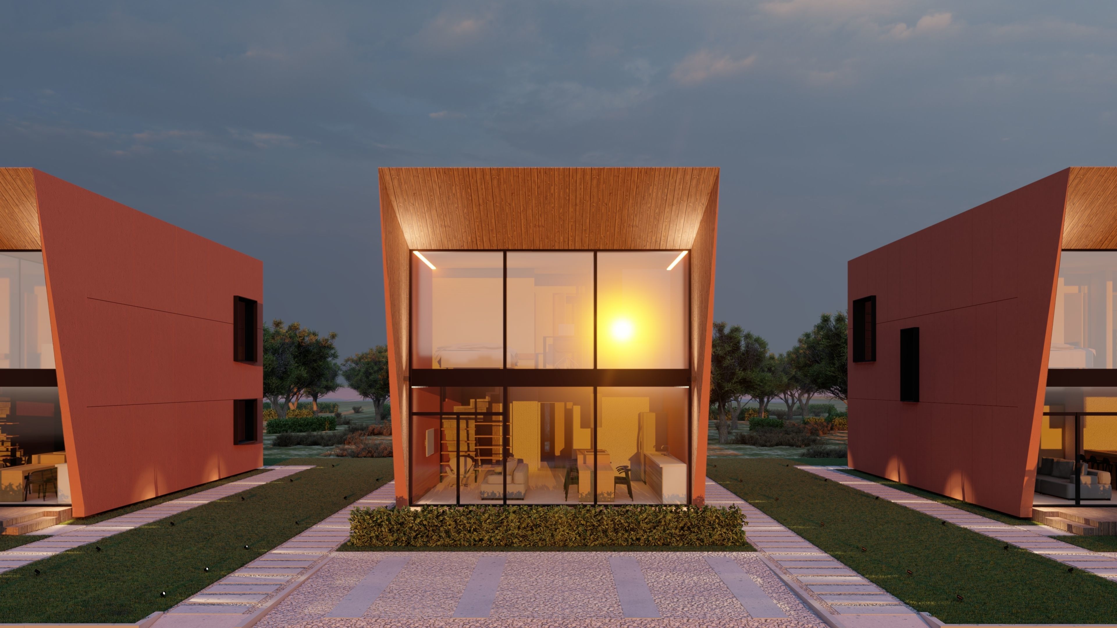  modular house in brutalism style 3D model_11