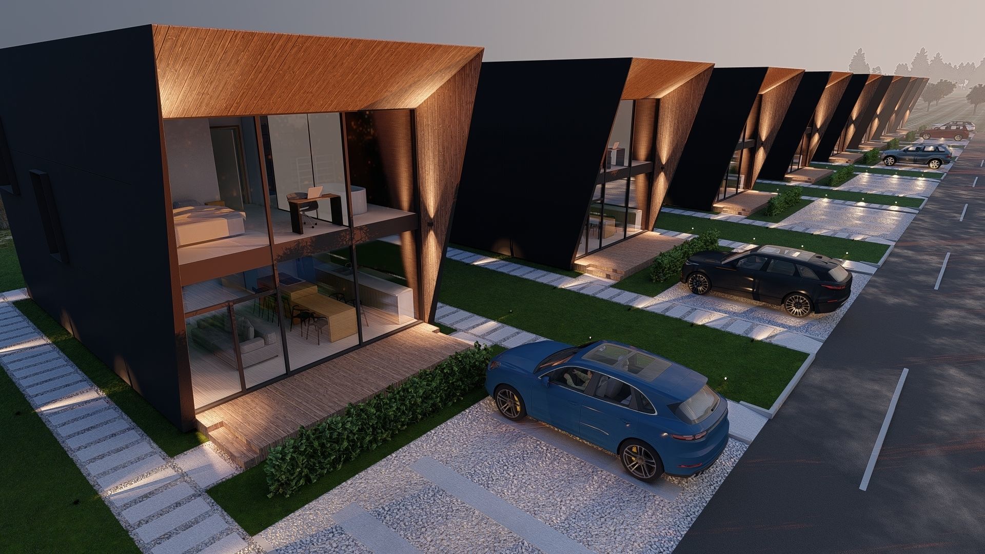  modular house in brutalism style 3D model_9