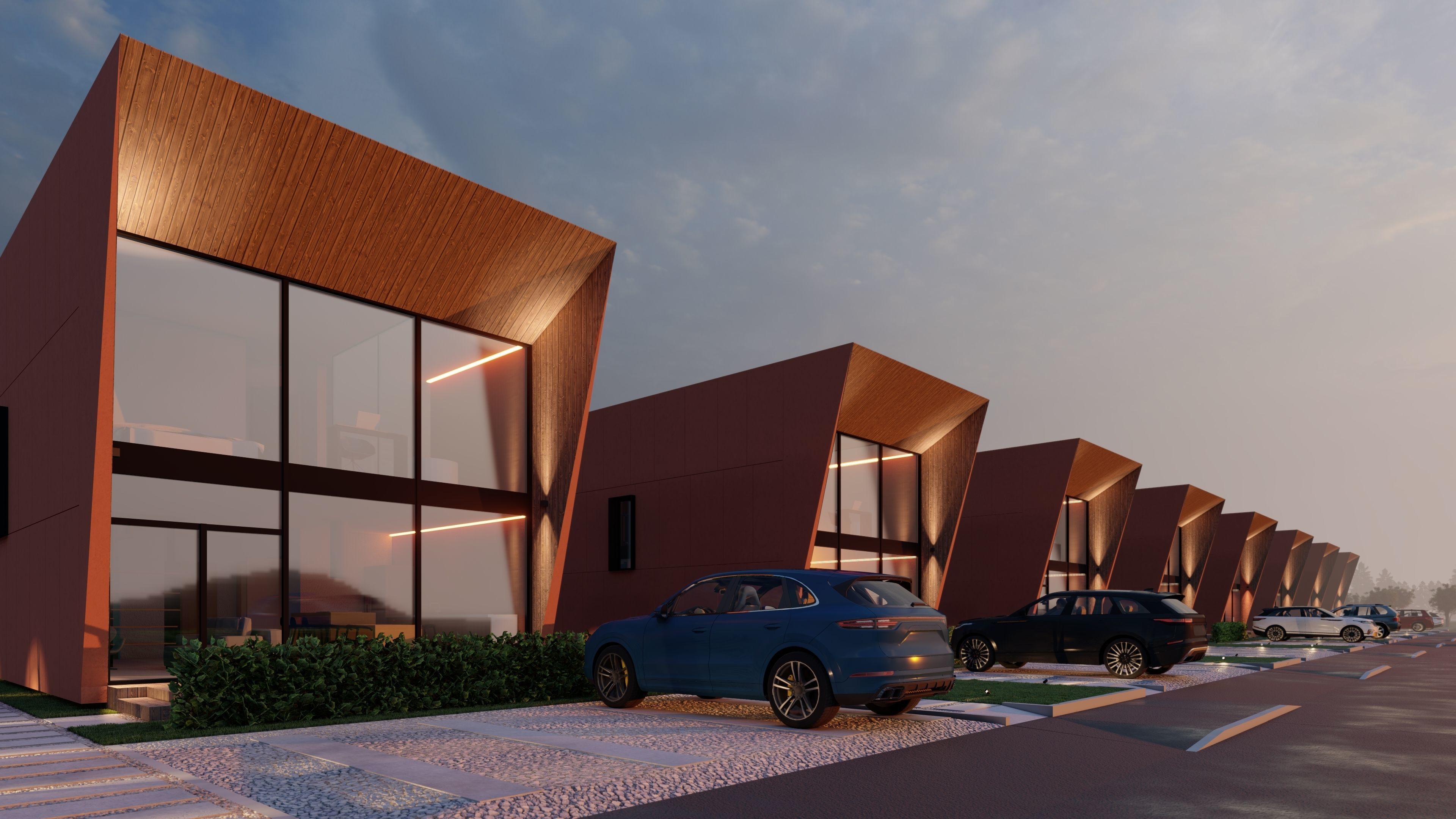  modular house in brutalism style 3D model_1