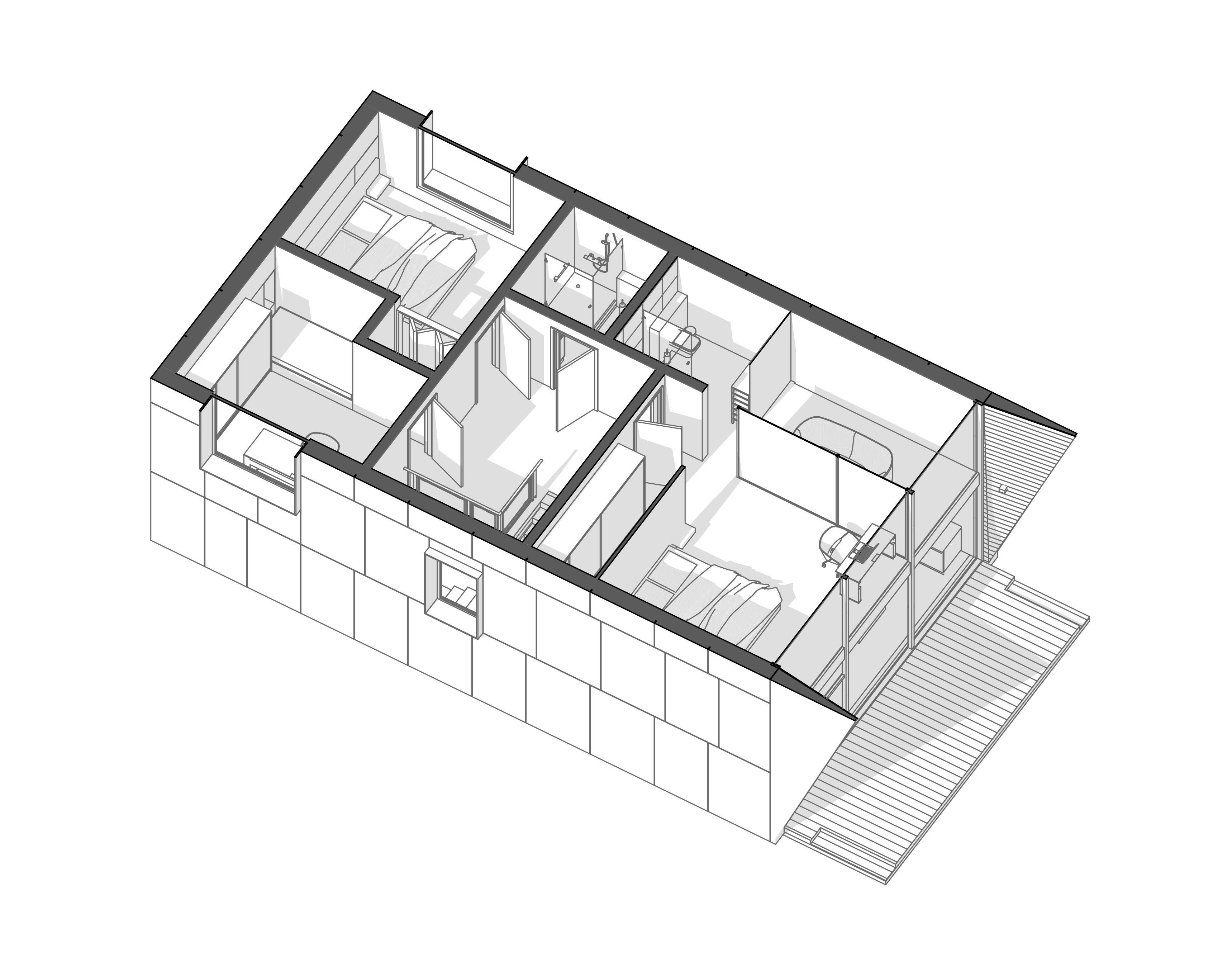  modular house in brutalism style 3D model_5