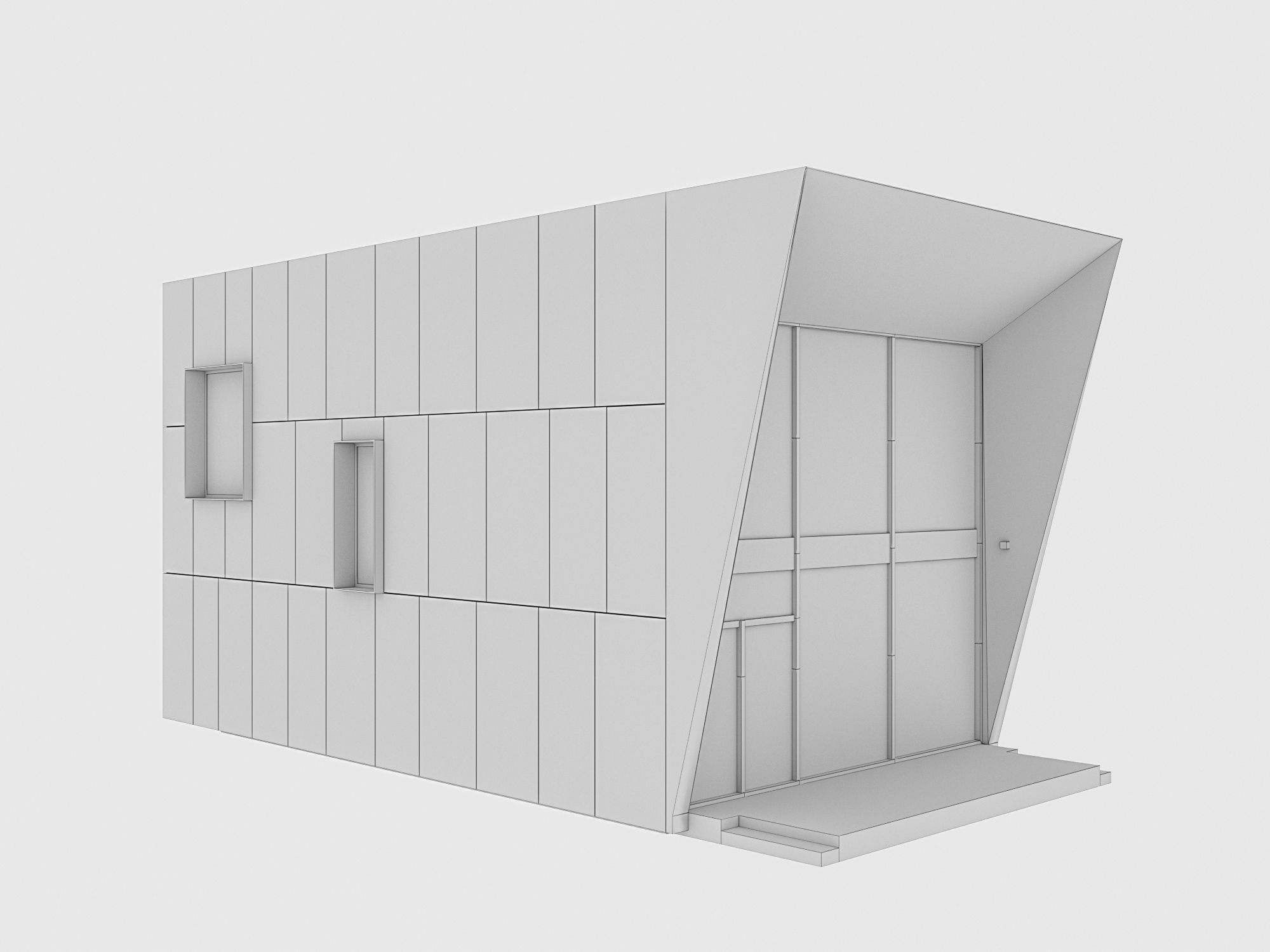  modular house in brutalism style 3D model_7