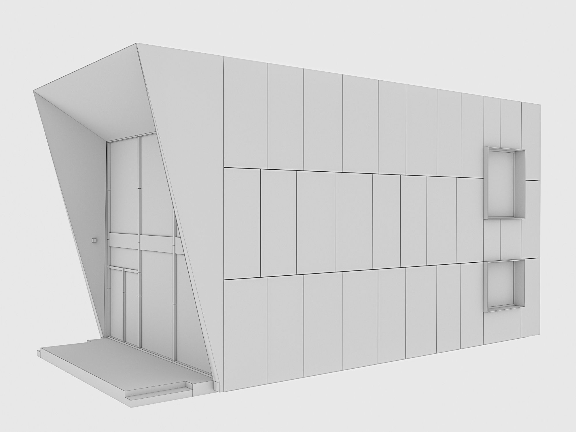  modular house in brutalism style 3D model_8