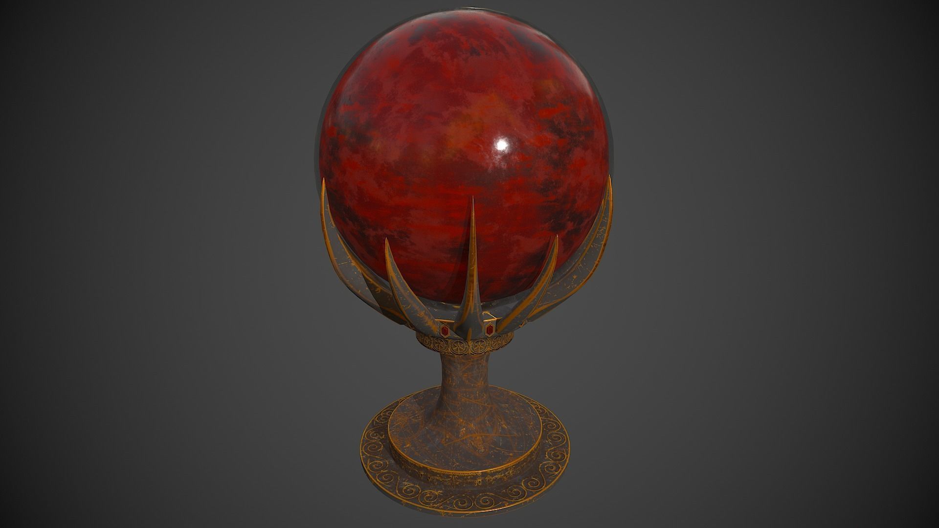 Magic sphere Low-poly 3D model_2