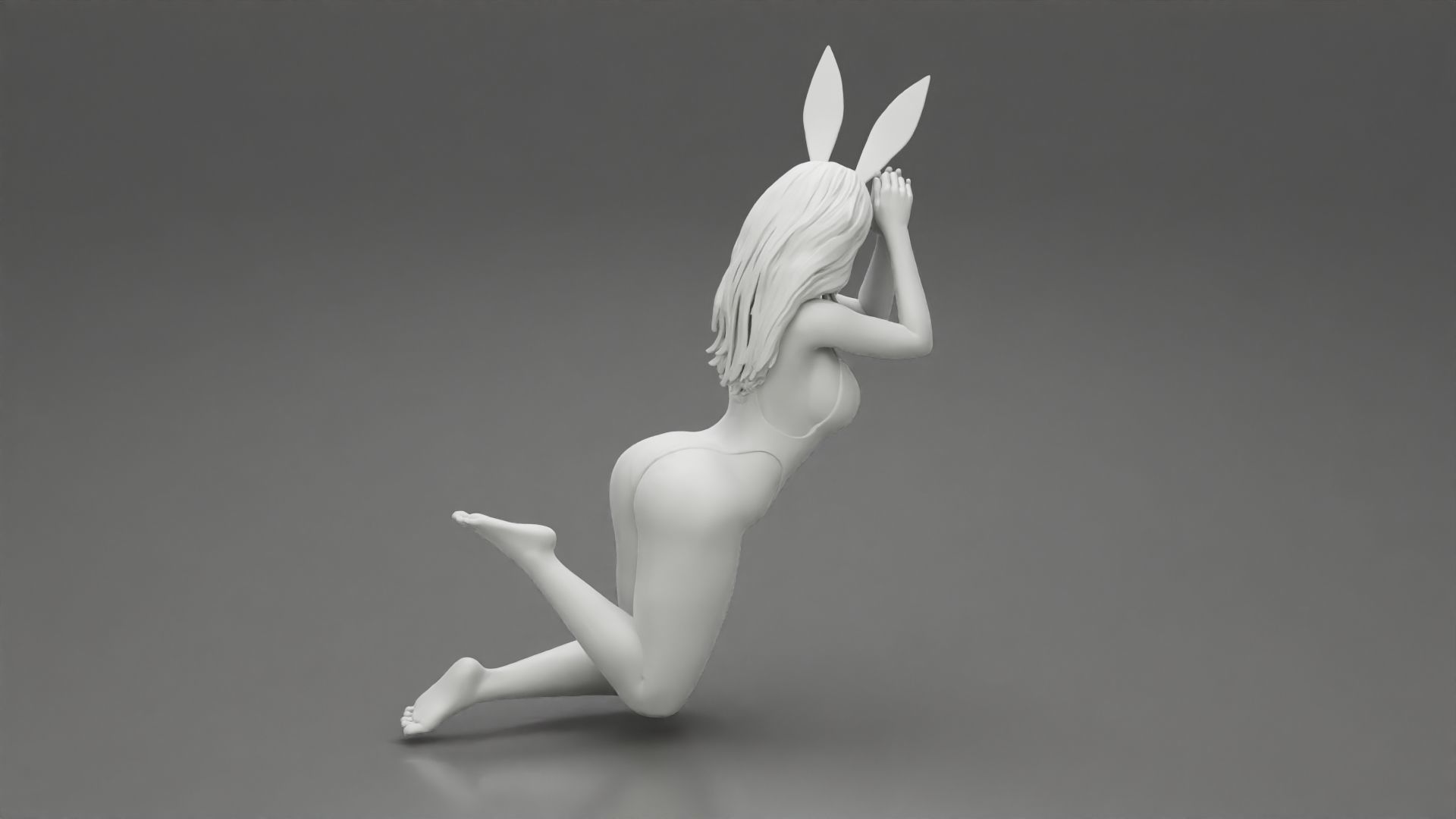 Beautiful sexy rabbit girl sitting on chair 3D print model_9