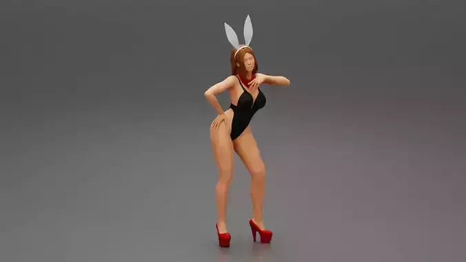 Beautiful sexy rabbit girl standing