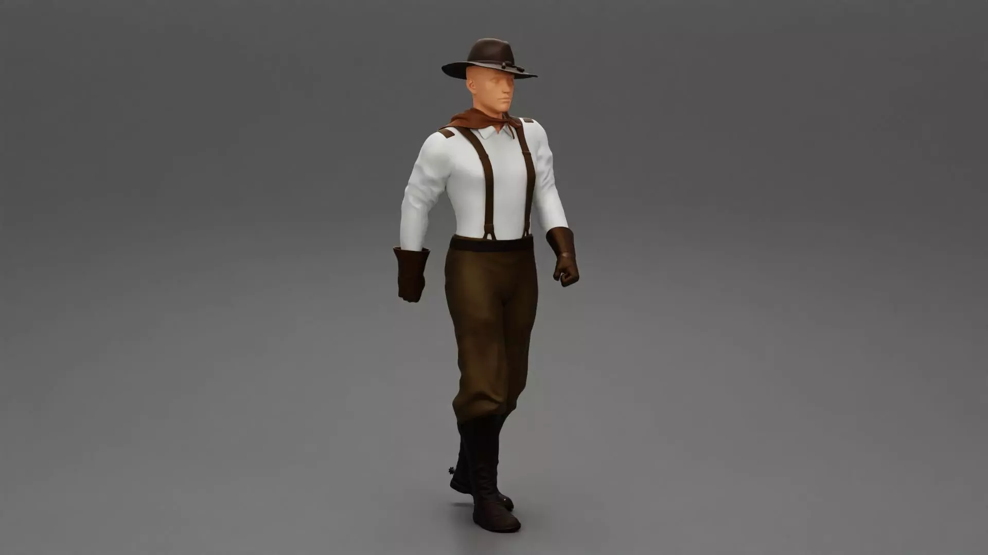 Mexican man walking 3D print model_0