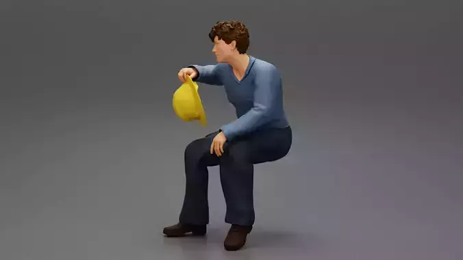 Industrial worker relaxing