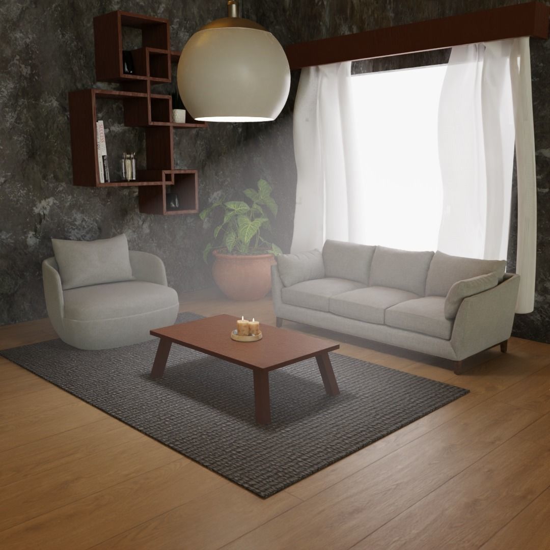 Living room 3D model_2