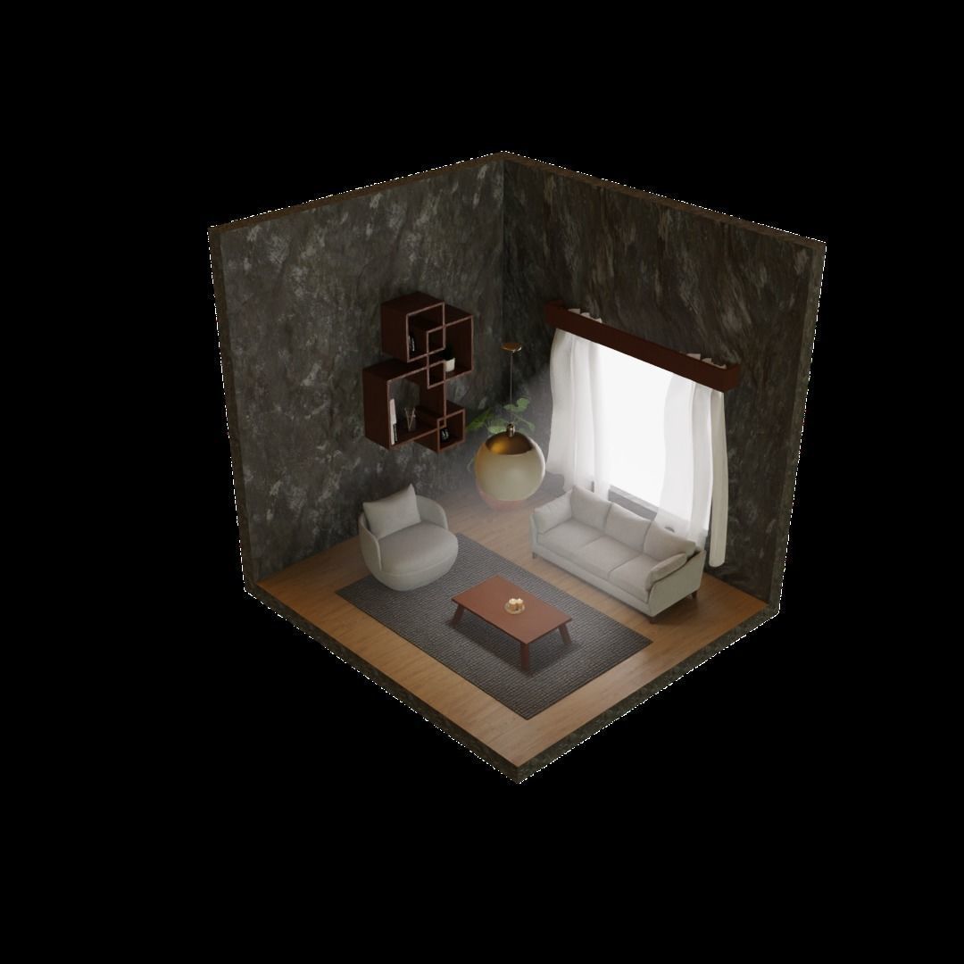 Living room 3D model_1