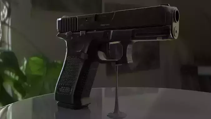 GLOCK 19 with extensions Low-poly 3D model