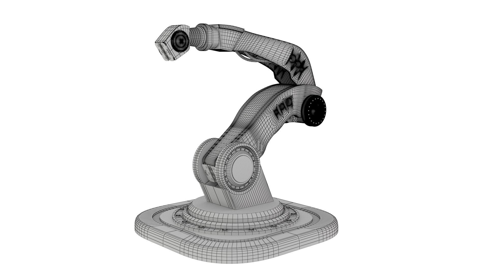 Industrial robot arm 5X high poly 3D model 3D model_5