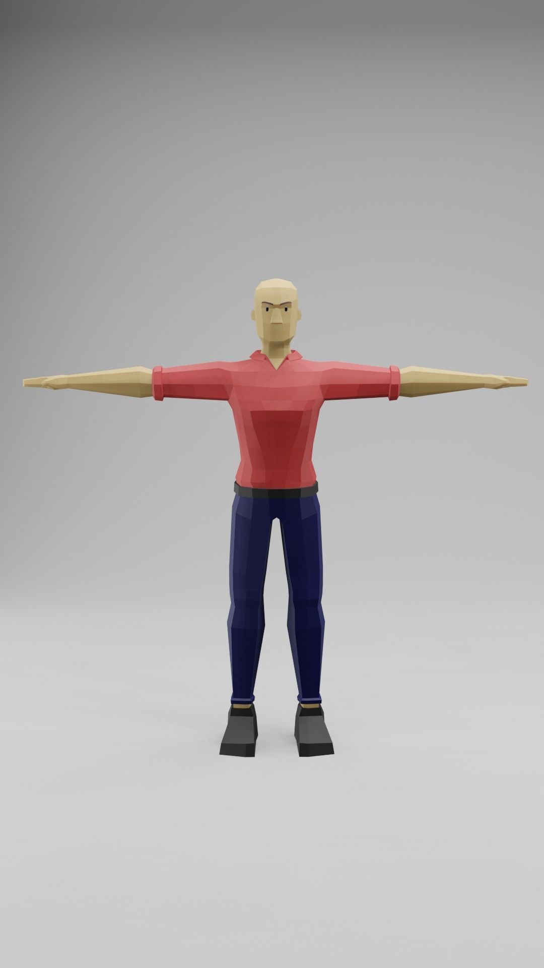 Low Poly Male And Female Models Free low-poly 3D model_5