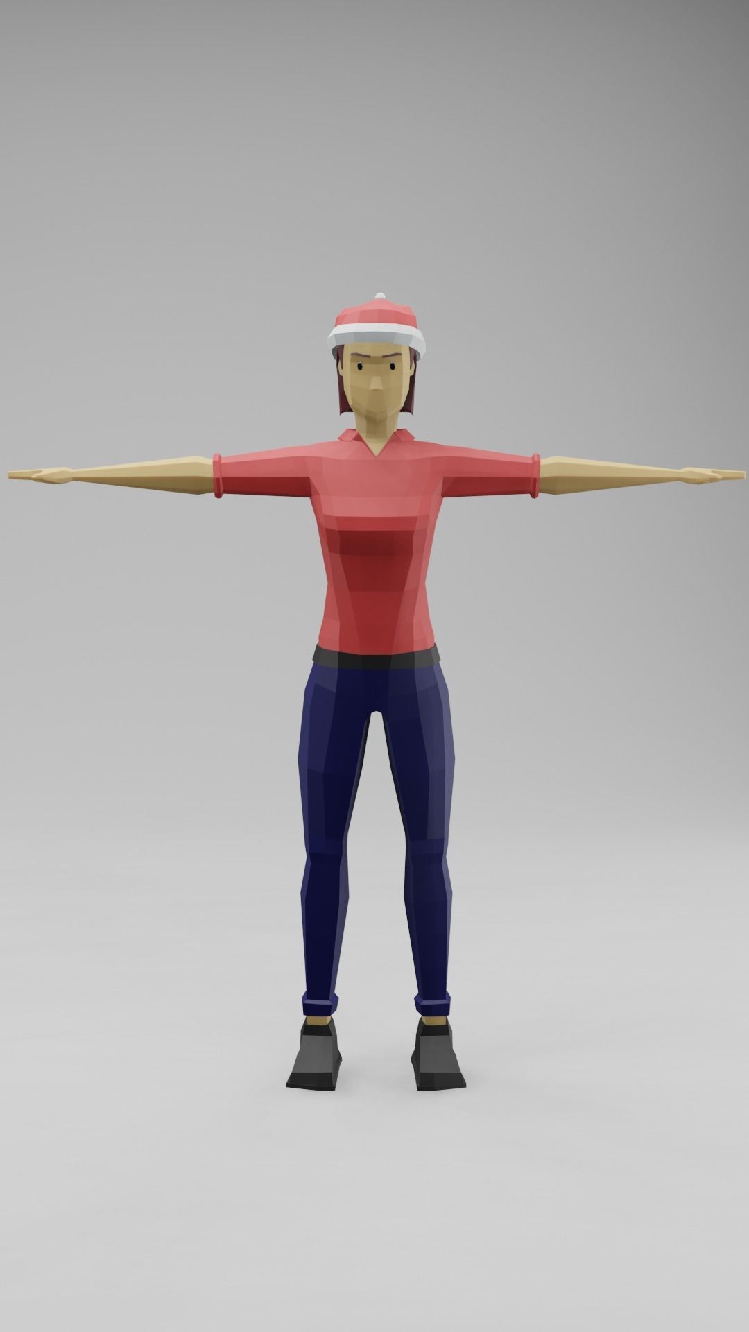 Low Poly Male And Female Models Free low-poly 3D model_4