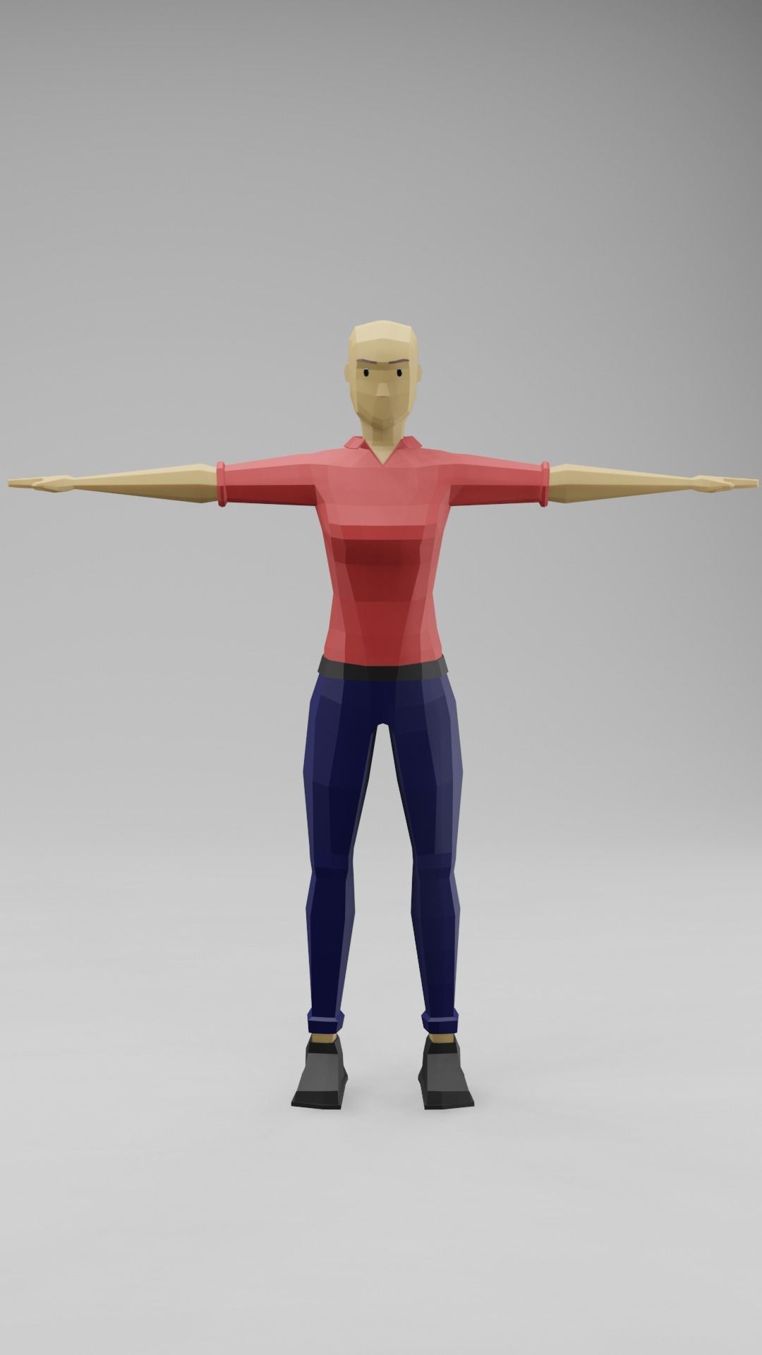 Low Poly Male And Female Models Free low-poly 3D model_1