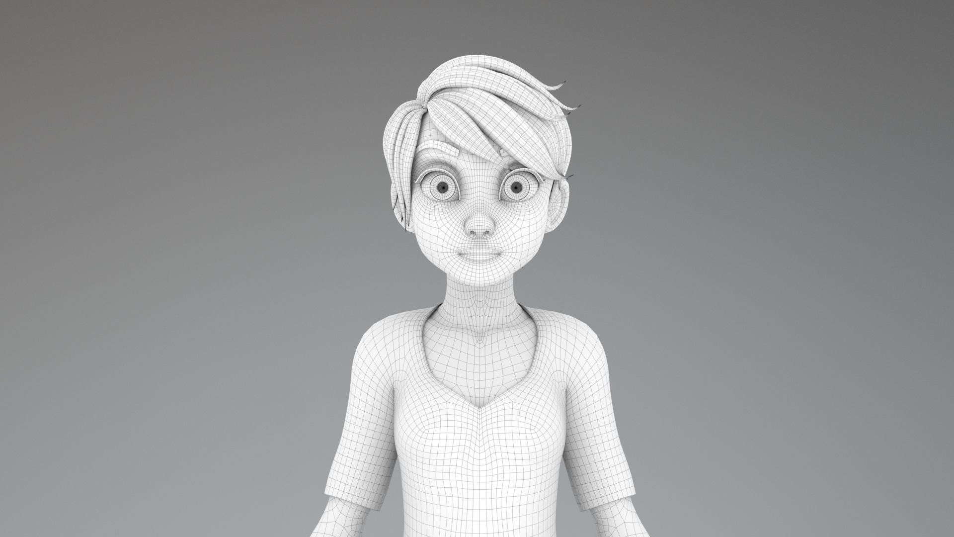 girl cartoon 3D model_8