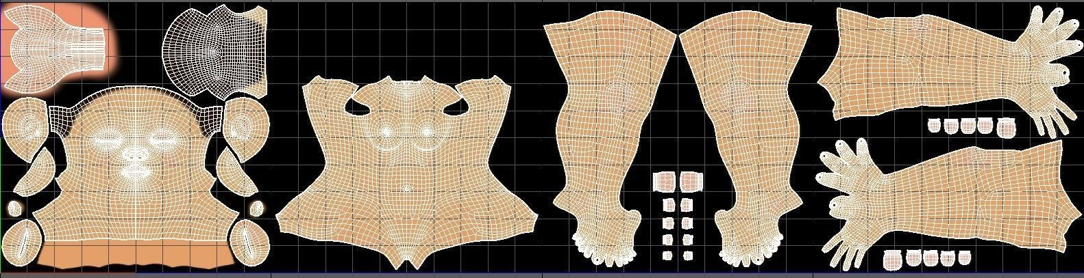 girl cartoon 3D model_9