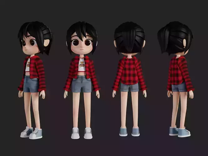 Character cartoon girl