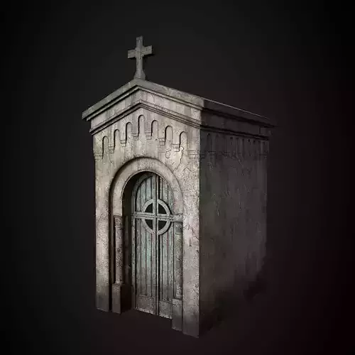Realistic Old Mausoleum Low-poly 3D model