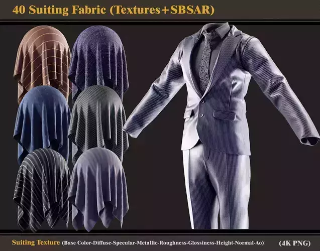 40 Suiting Fabric Materials Textures and SBSAR