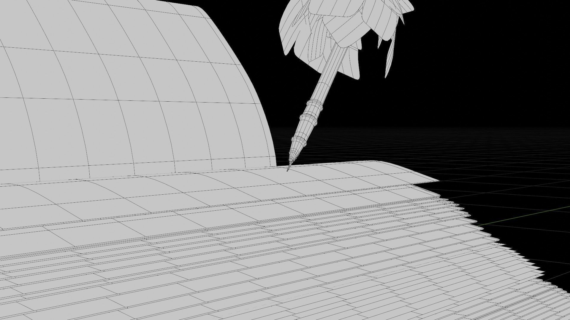 old book with quill 8k pbr textures Low-poly 3D model_10