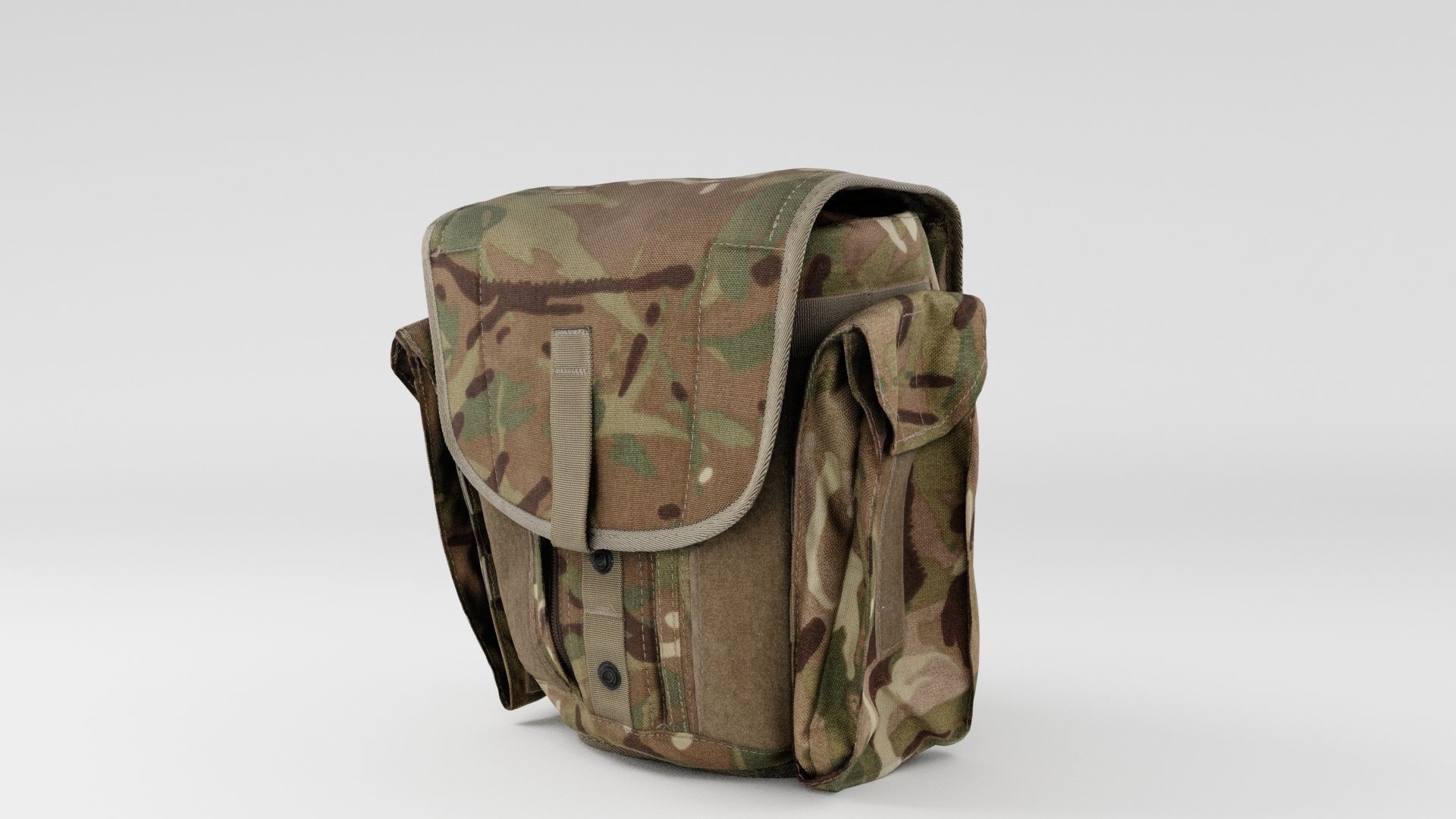 Tactical military field sack or backpack for soldiers  3D model_4
