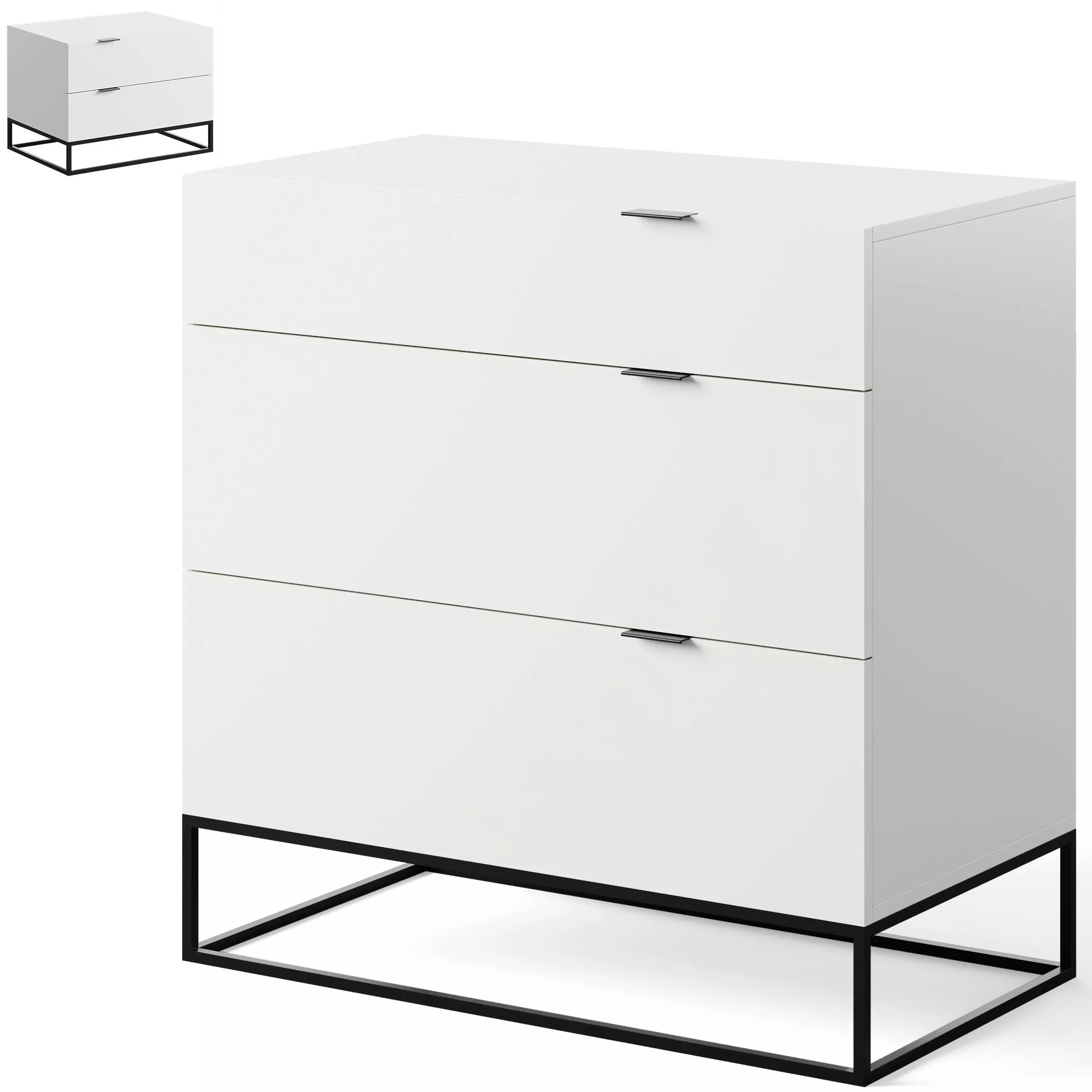 Chest of drawers and bedside table Plano by Cosmo 3D model_0