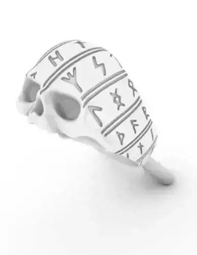 Skull with runes 3D print model