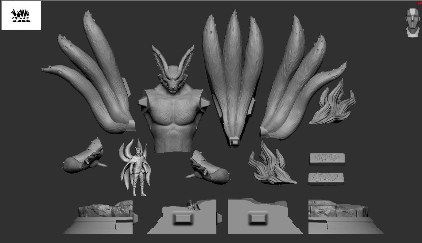 Naruto Baryon Mode Kurama 3D print model_1
