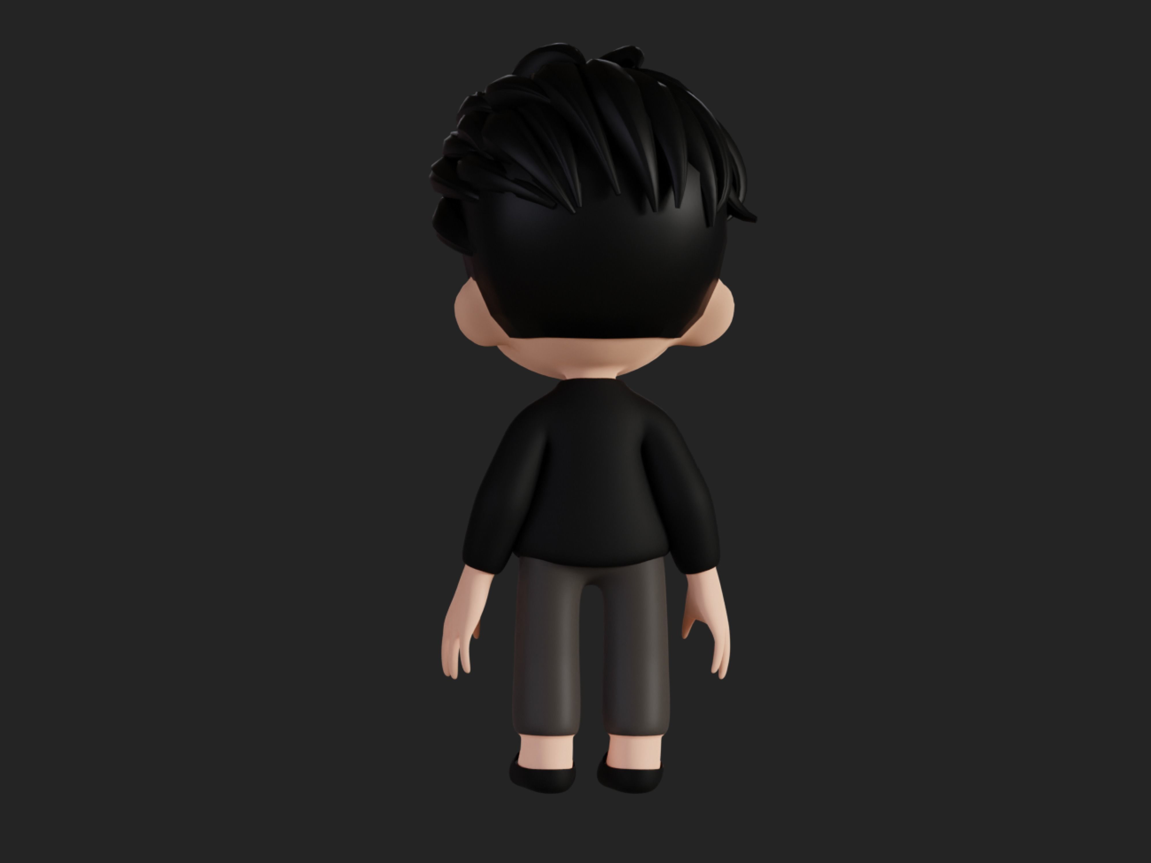 Character cartoon boy 3D model_6