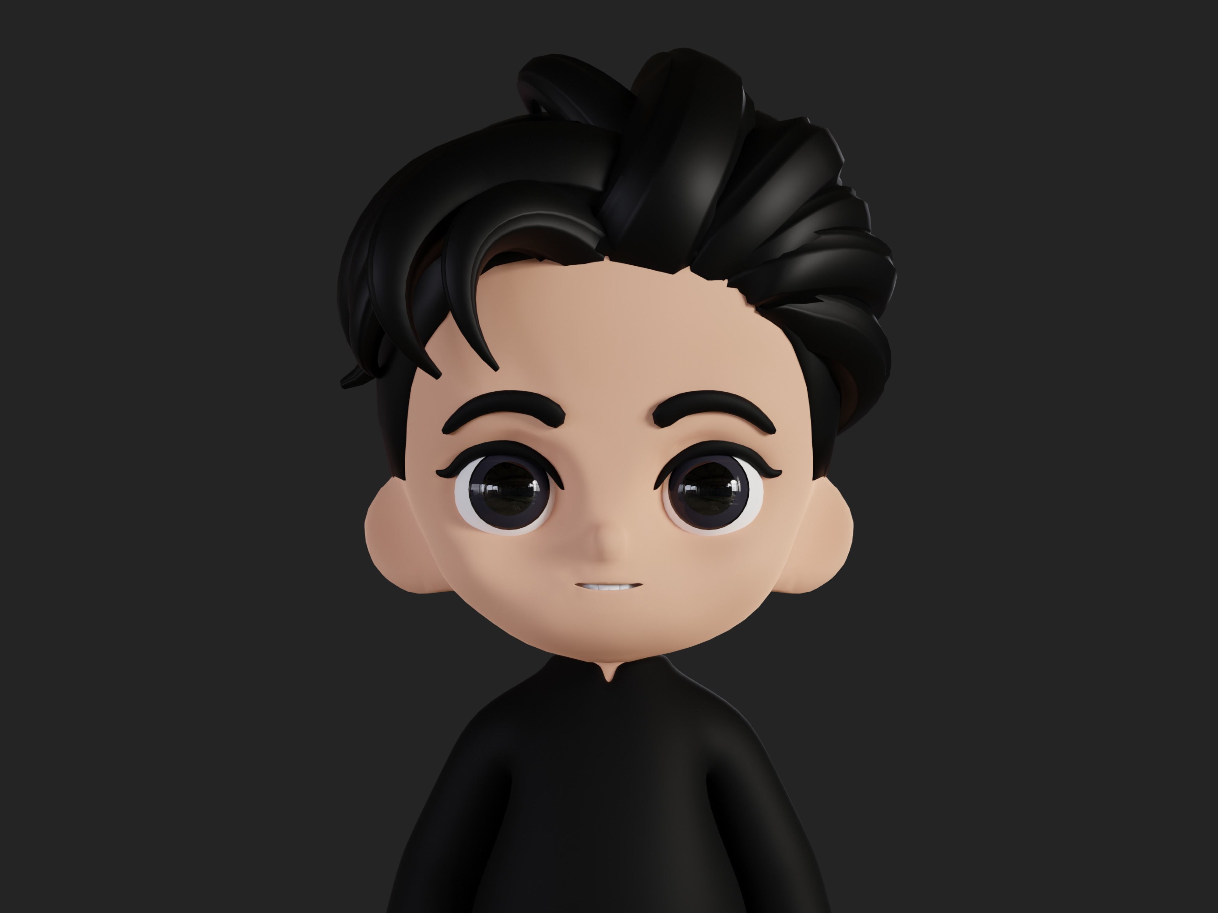 Character cartoon boy 3D model_11