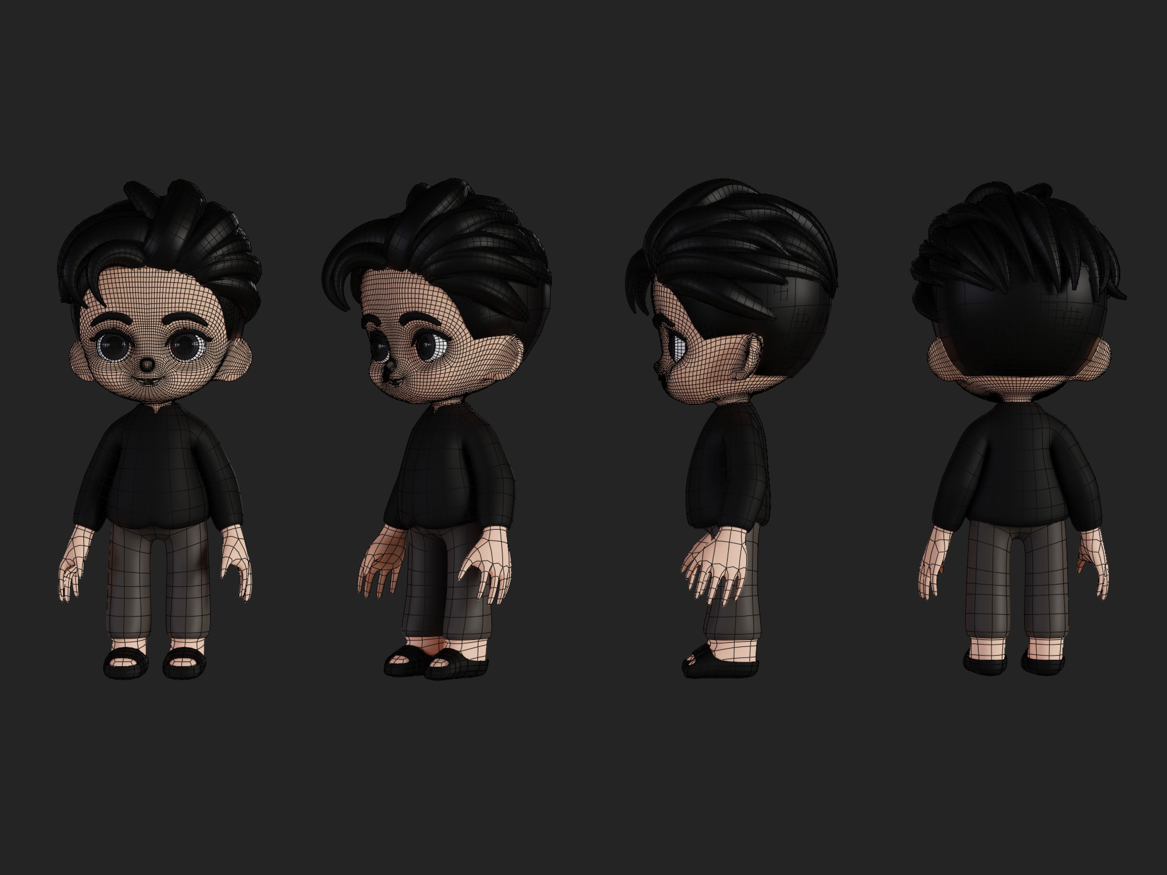 Character cartoon boy 3D model_1