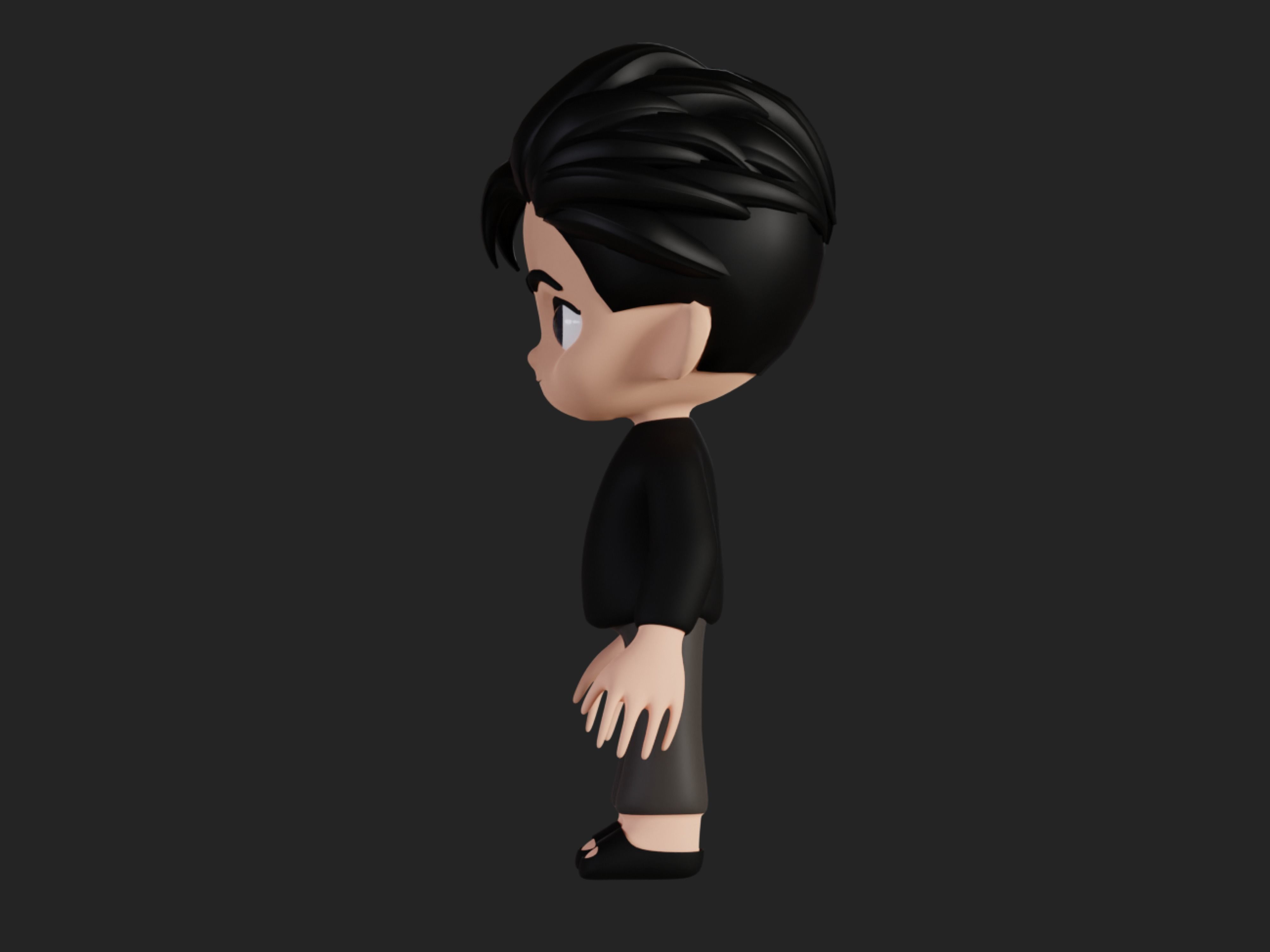 Character cartoon boy 3D model_5