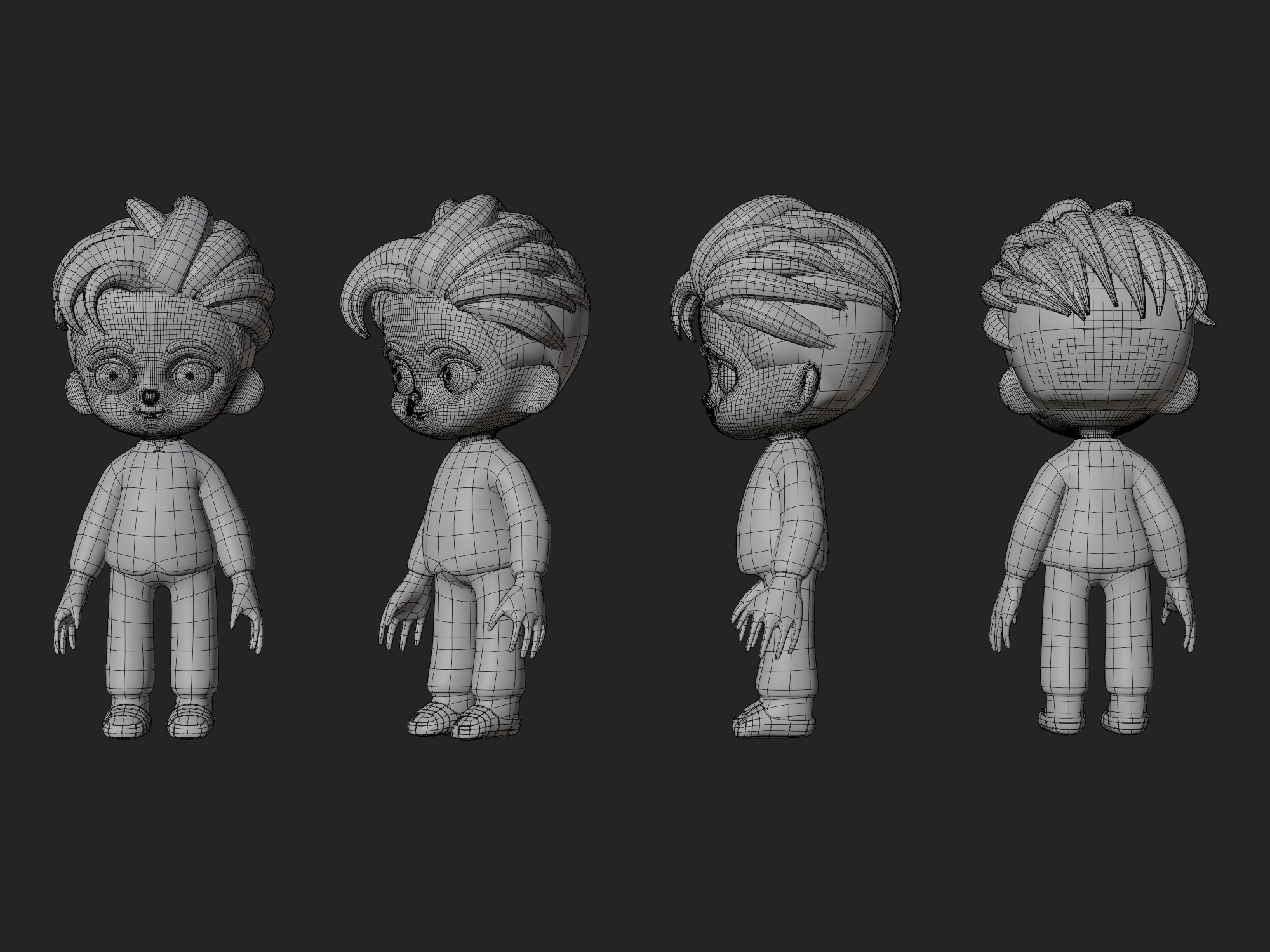 Character cartoon boy 3D model_2