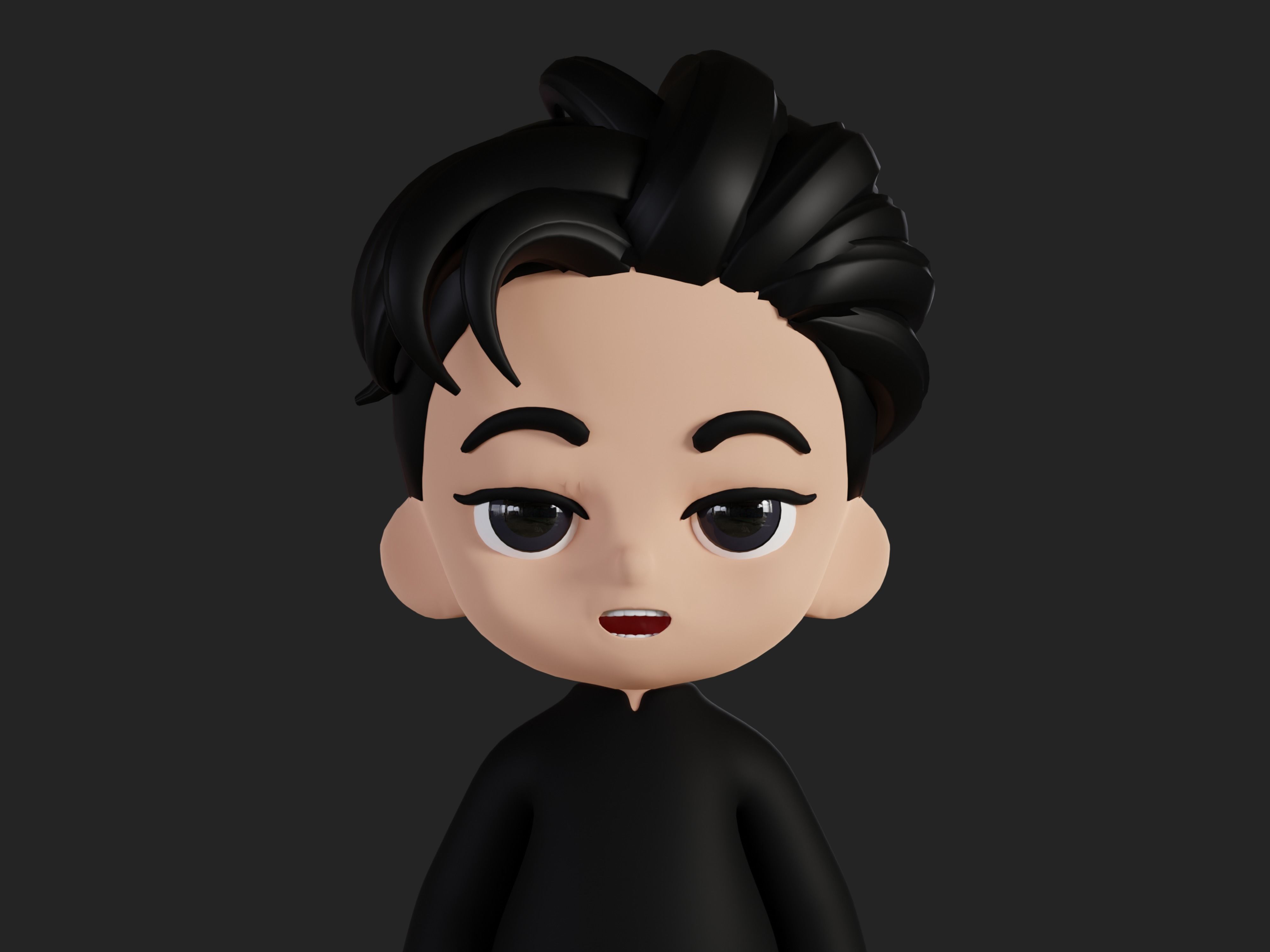 Character cartoon boy 3D model_12