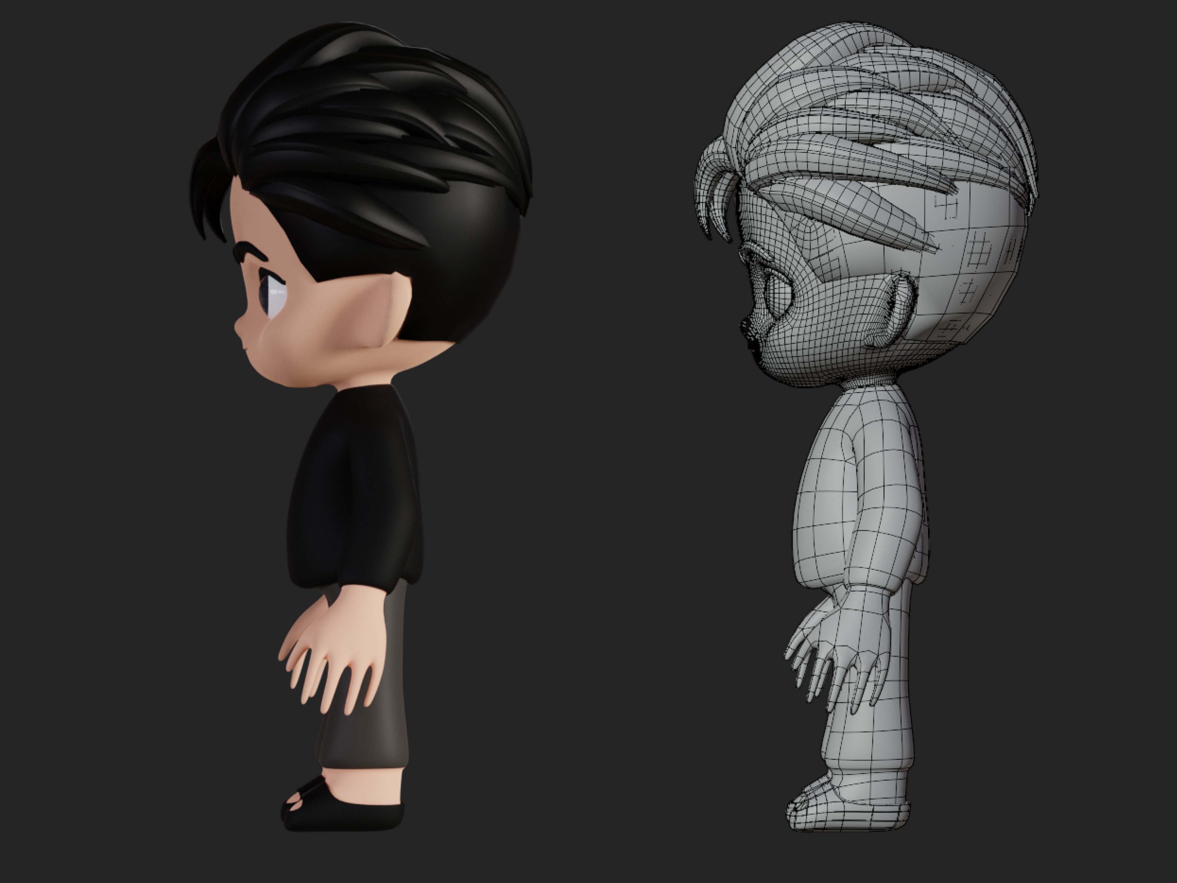 Character cartoon boy 3D model_9