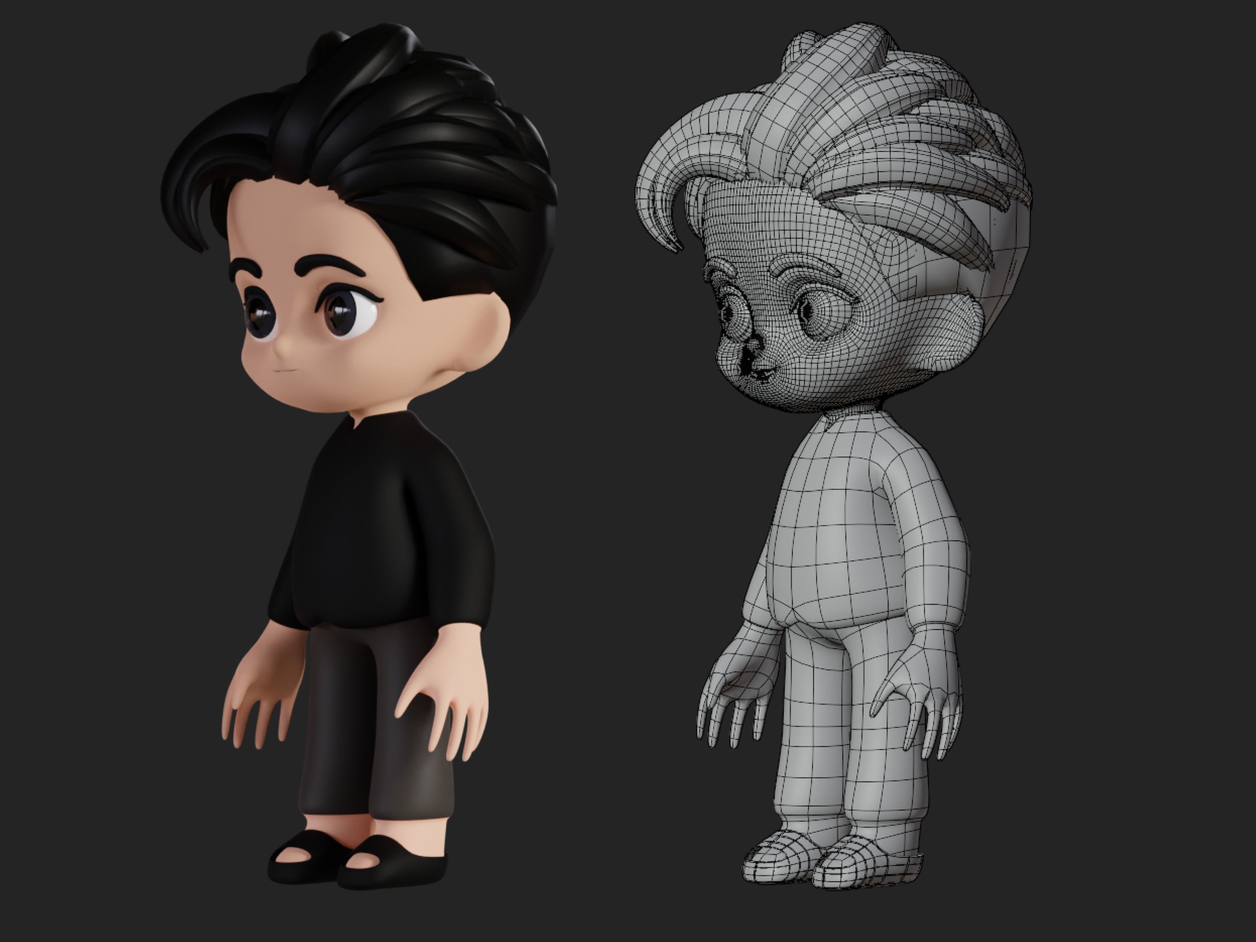 Character cartoon boy 3D model_8