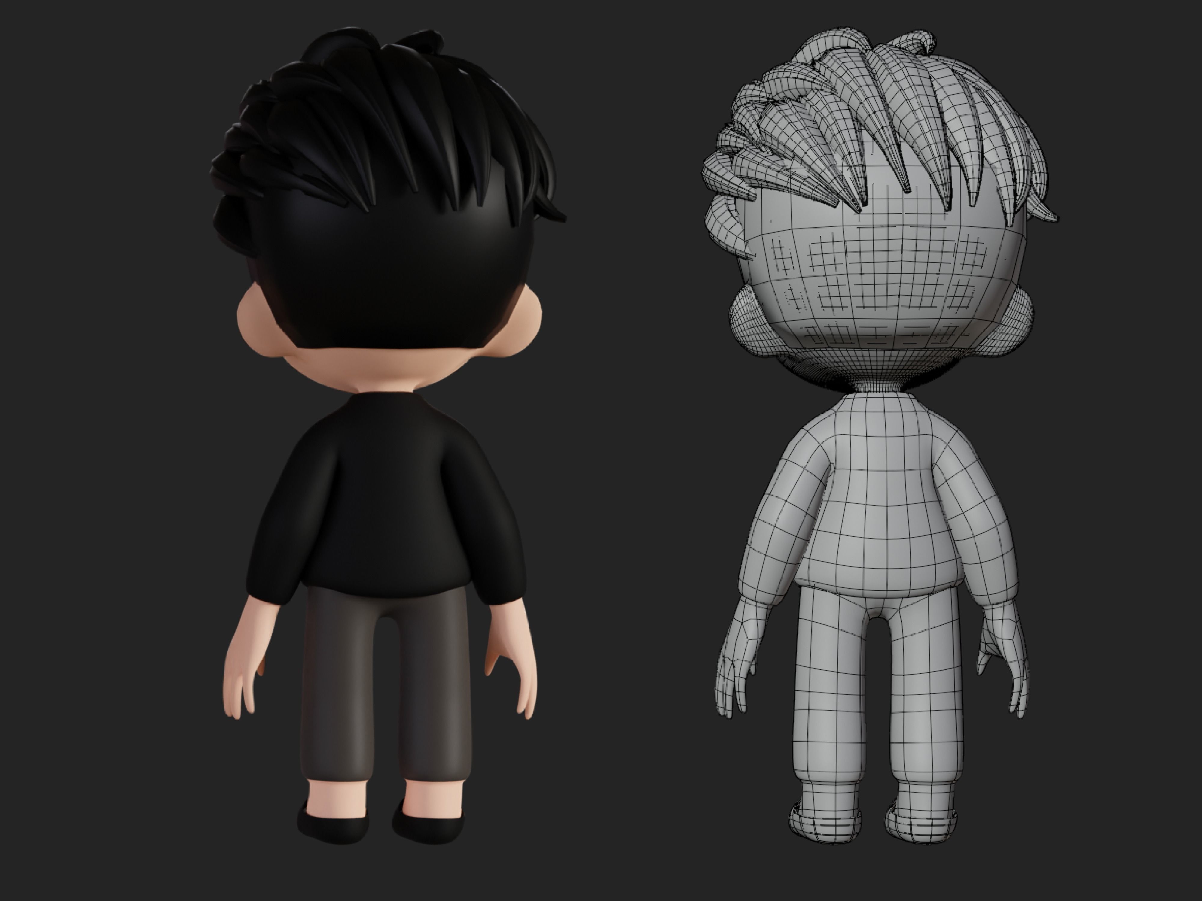 Character cartoon boy 3D model_10