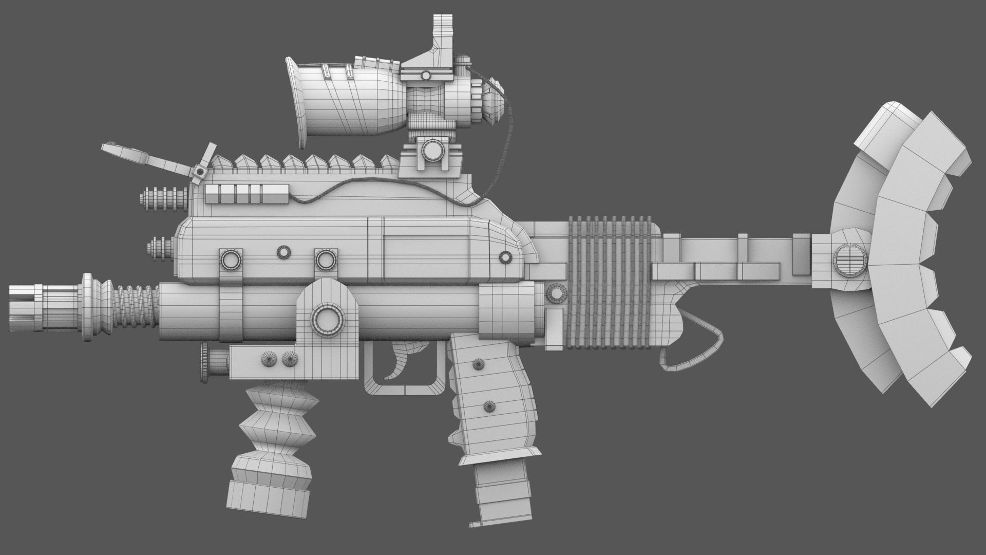 Modify Gun Low-poly 3D model_2
