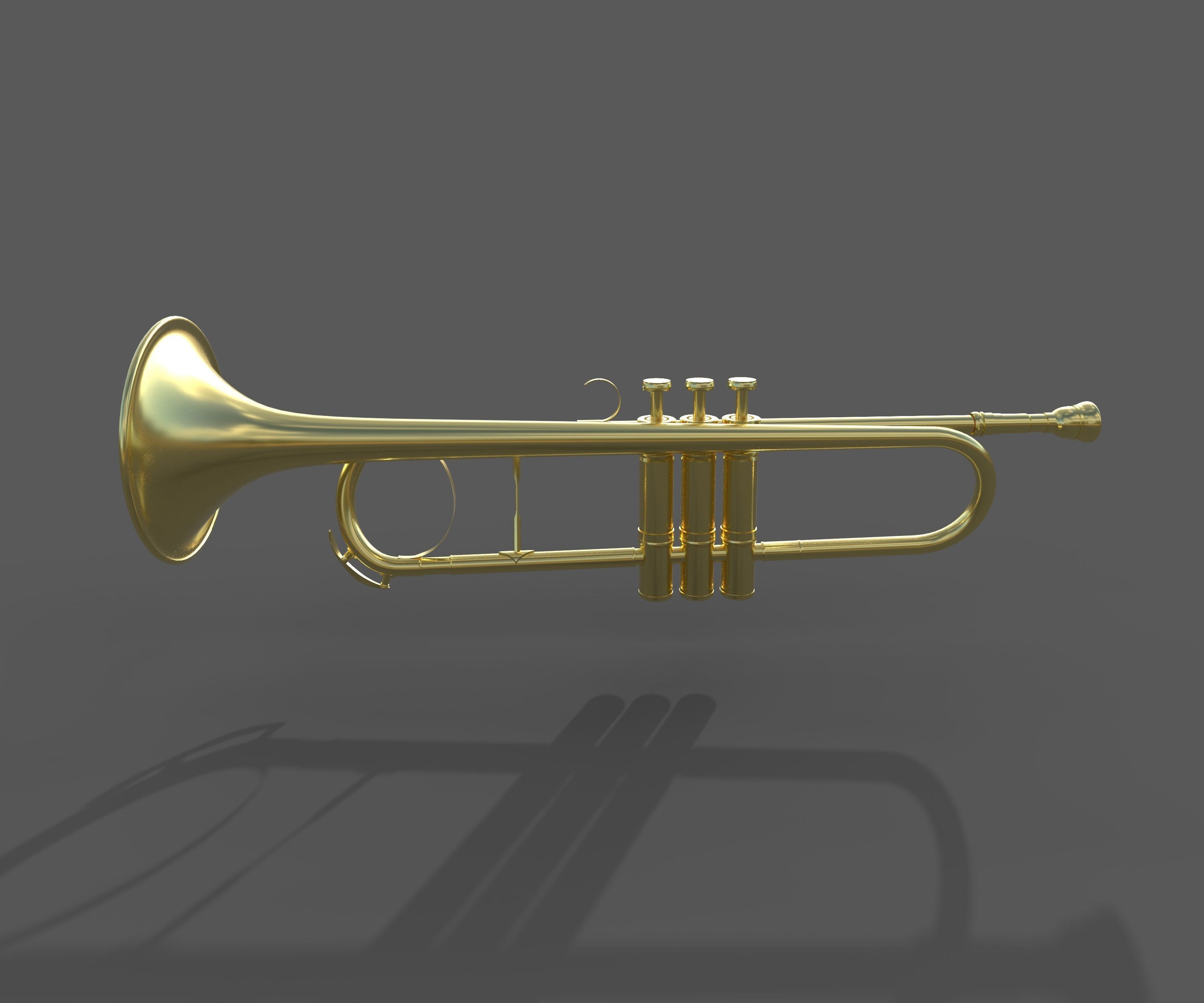 Trumpet gold 3D model_3